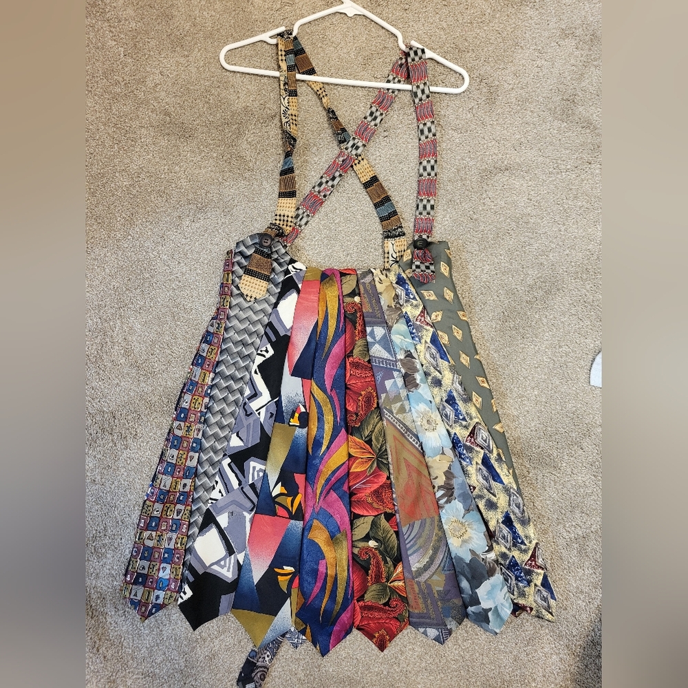 Necktie Skirt With Suspenders